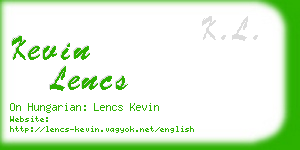 kevin lencs business card